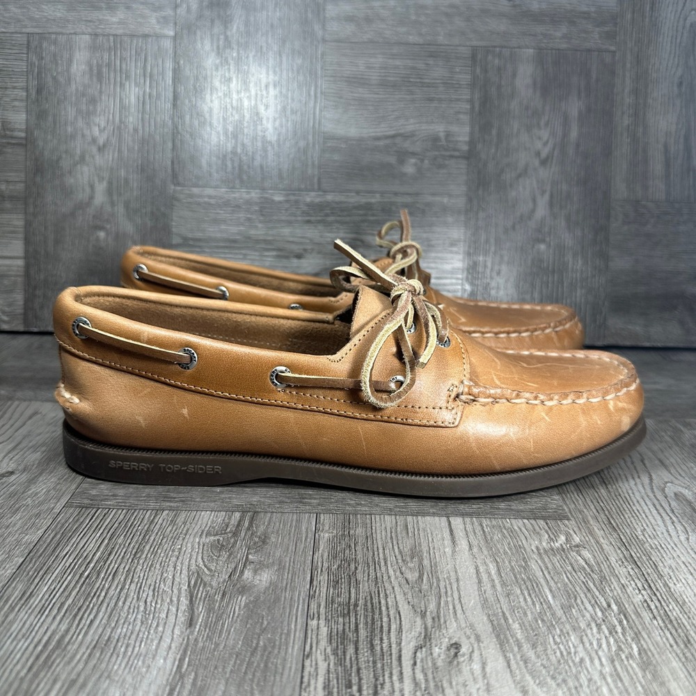 Sperry Womens Boat Shoes Size 9 Tan Leather Authentic Original 2 Eye NEW